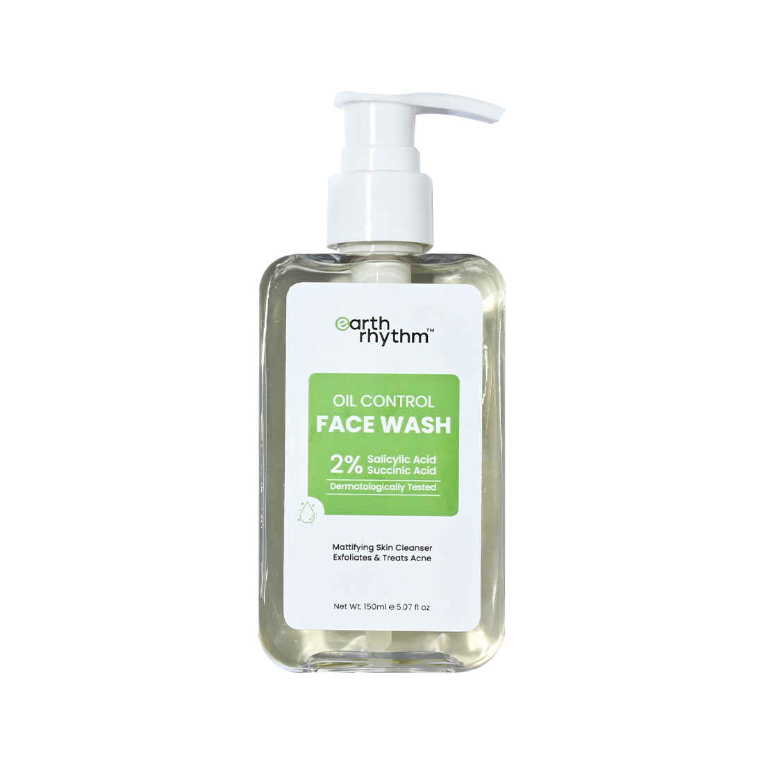 Buy Earth Rhythm Oil Control Face Wash | Fights Acne, Prevents Breakouts & Mattifies Shiny Skin | Salicylic Acid, Bix Active, Horsetail extract | Suitable for Sensitive and Acne prone skin – 150 ml - Purplle