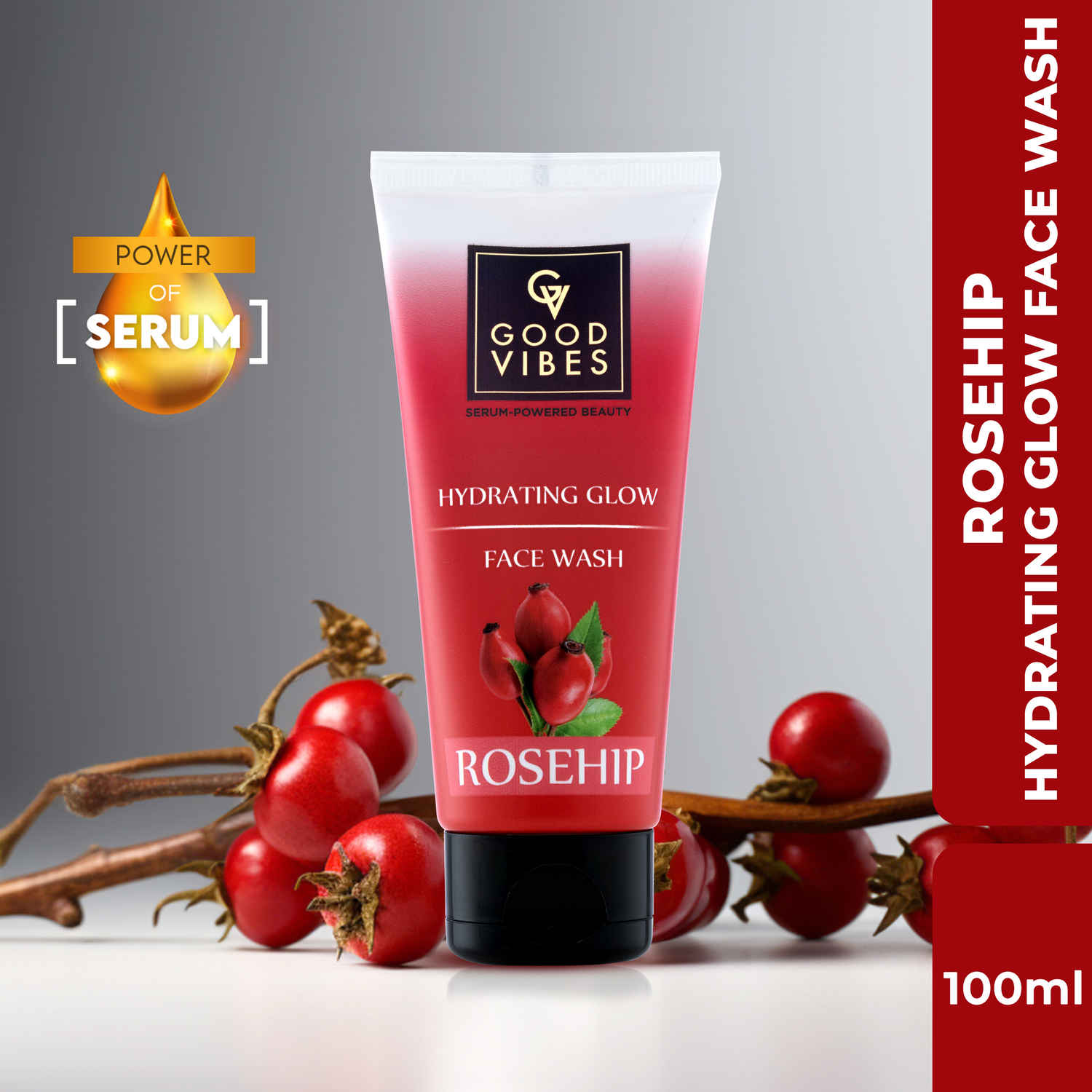 Buy Good Vibes Rosehip Hydrating Glow Face Wash | Deep Pore Cleansing, Moisturizing, Brightening (100 ml) - Purplle