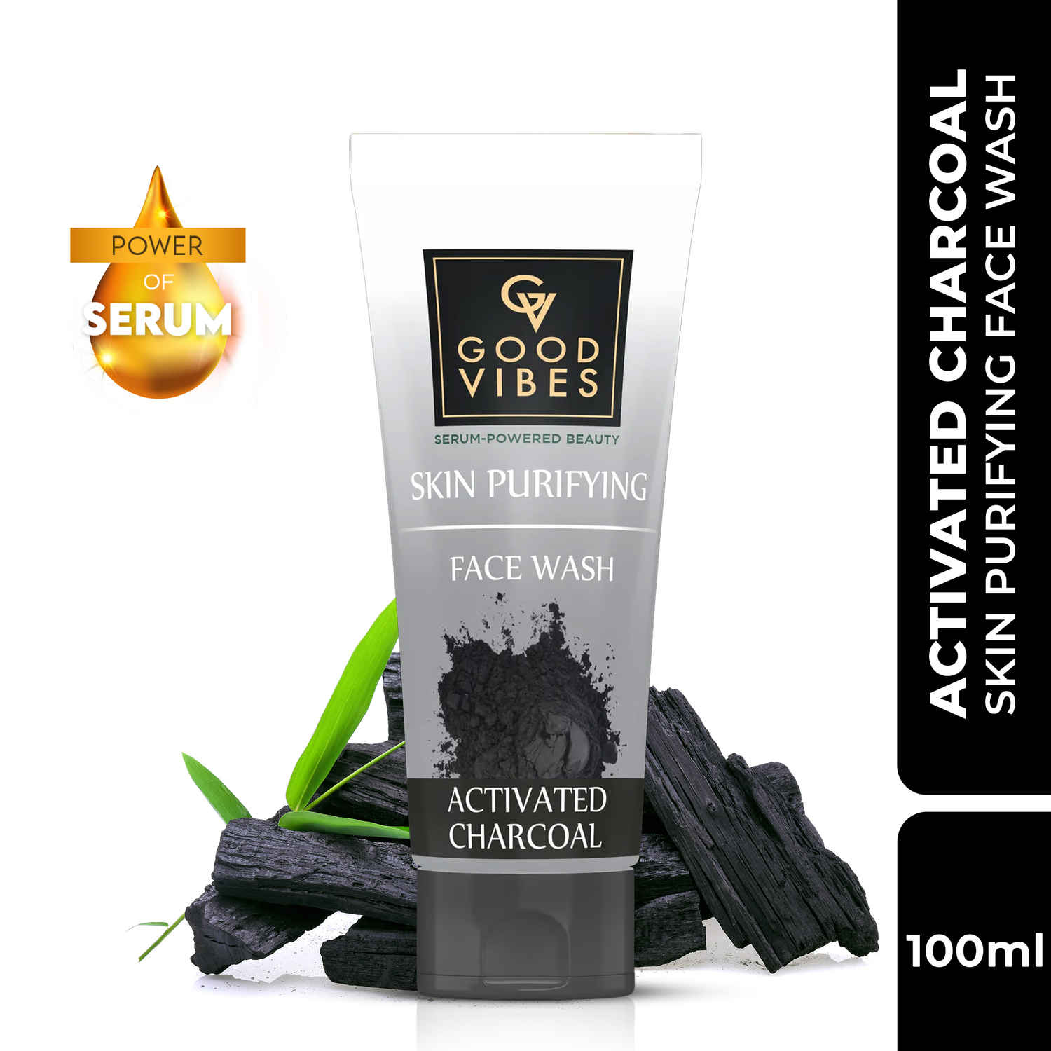 Buy Good Vibes Activated Charcoal Skin Purifying Face Wash | Anti- Pollution, Removes Dirt (100 ml) - Purplle