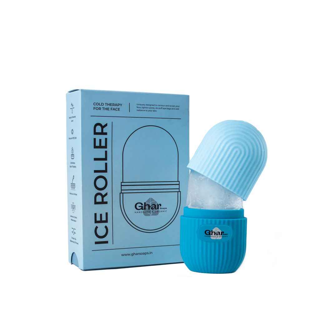 Buy GHAR SOAPS Ice Roller For Neck, Face & Eyes Massage, Reusable Facial Tool For Glowing & Tighten Skin (Blue) 1 Pc - Purplle