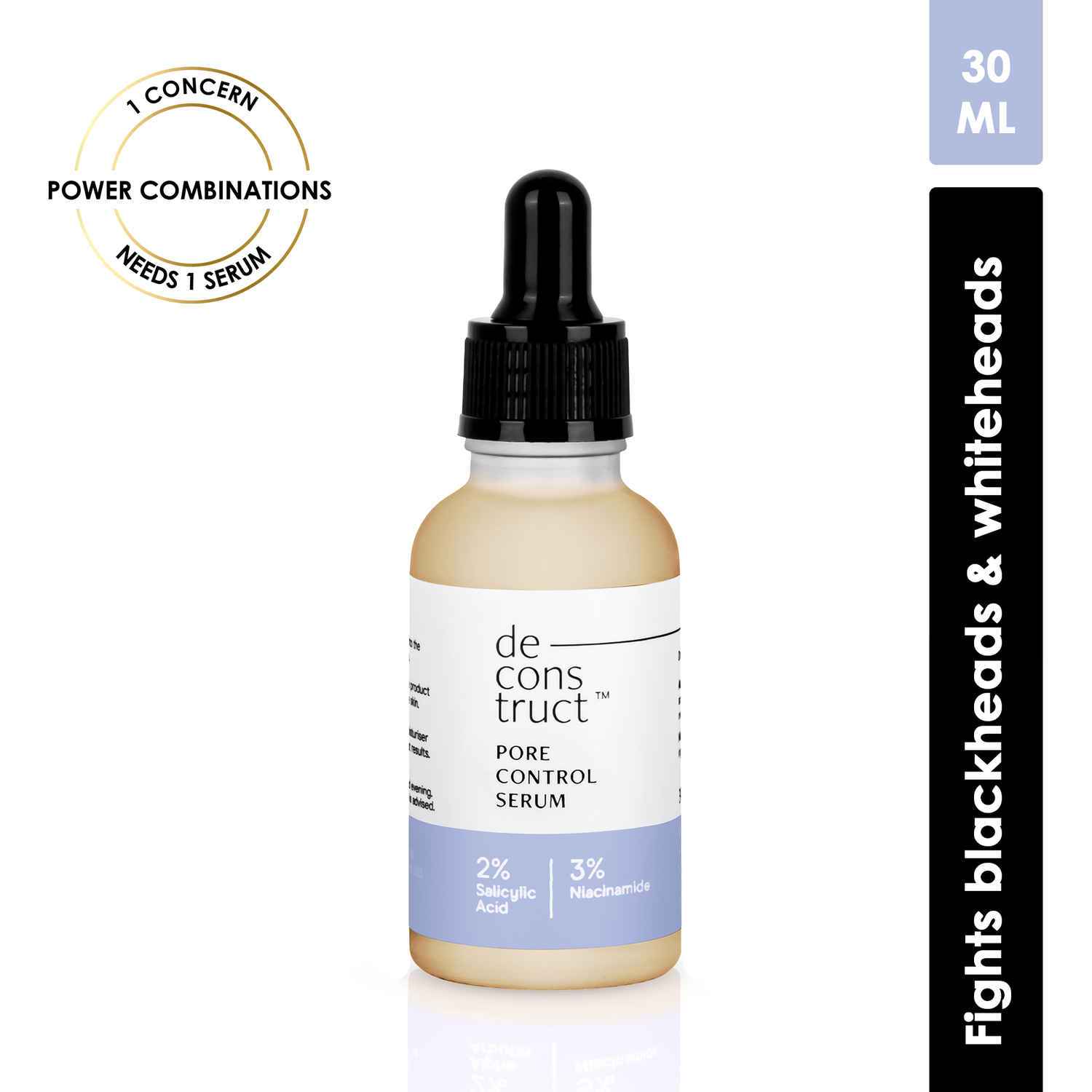 Buy Deconstruct Pore Control Serum with 2% Salicylic Acid & 3% Niacinamide,Fights Acne & Controls Oil (30 ml) - Purplle