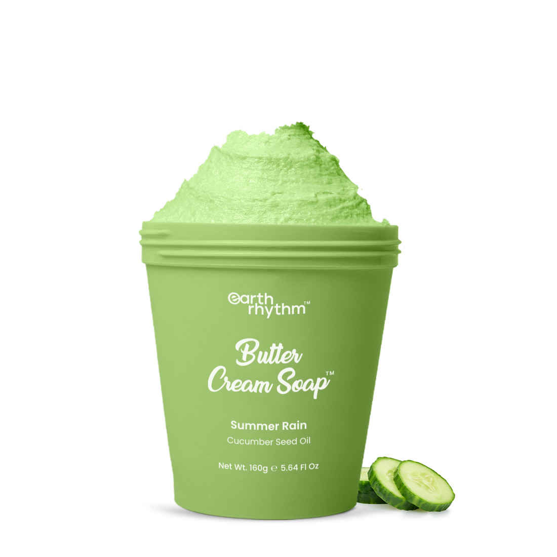 Buy Earth Rhythm Summer Rain Butter Cream Soap| Cleanse, Moisturizes Skin, Make Skin Soft & Supple | Cucumber Seed oil,Shea Butter | for All Skin Type | Men & Women - 160 gm - Purplle