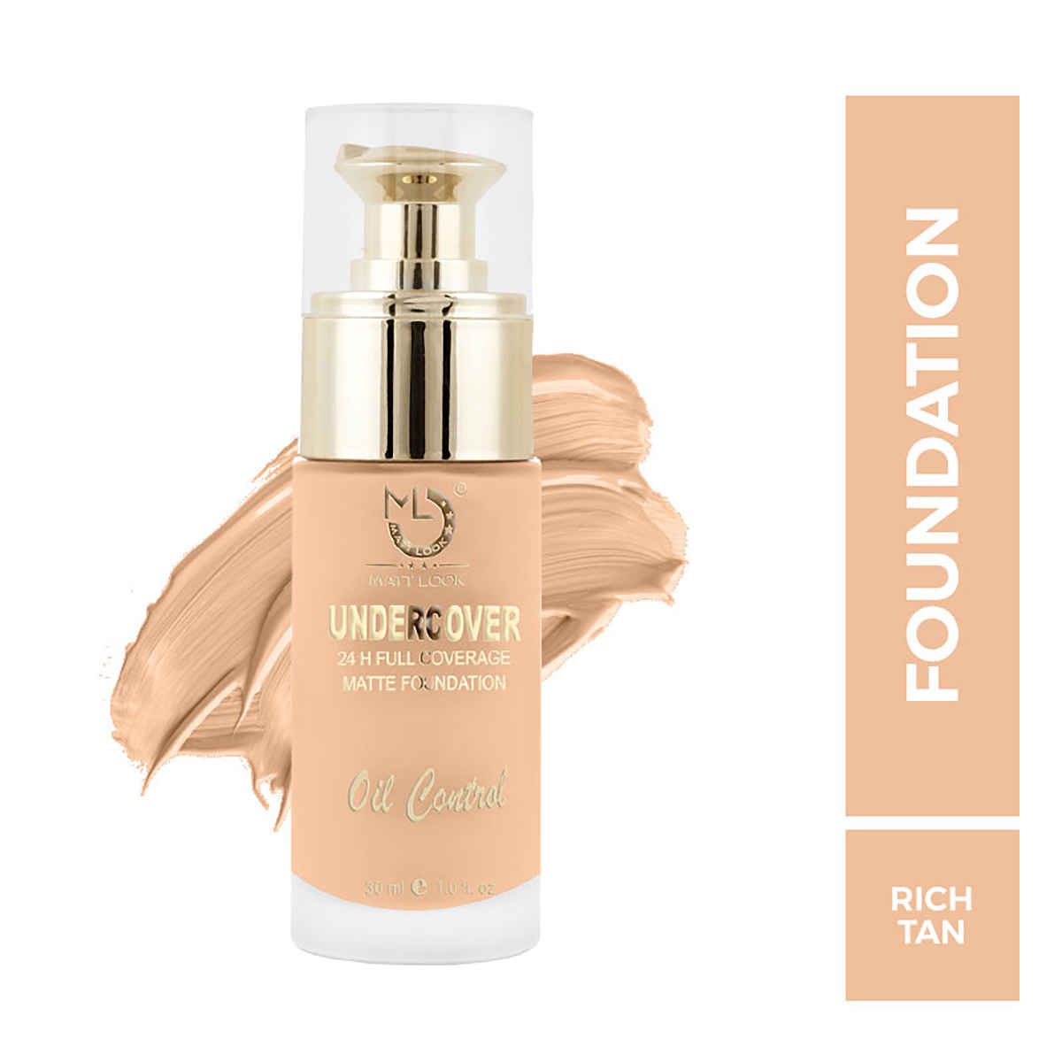 Buy Mattlook Undercover 24H Full Coverage Matte Foundation & Oil Control, Rich Tan (30 ml) - Purplle