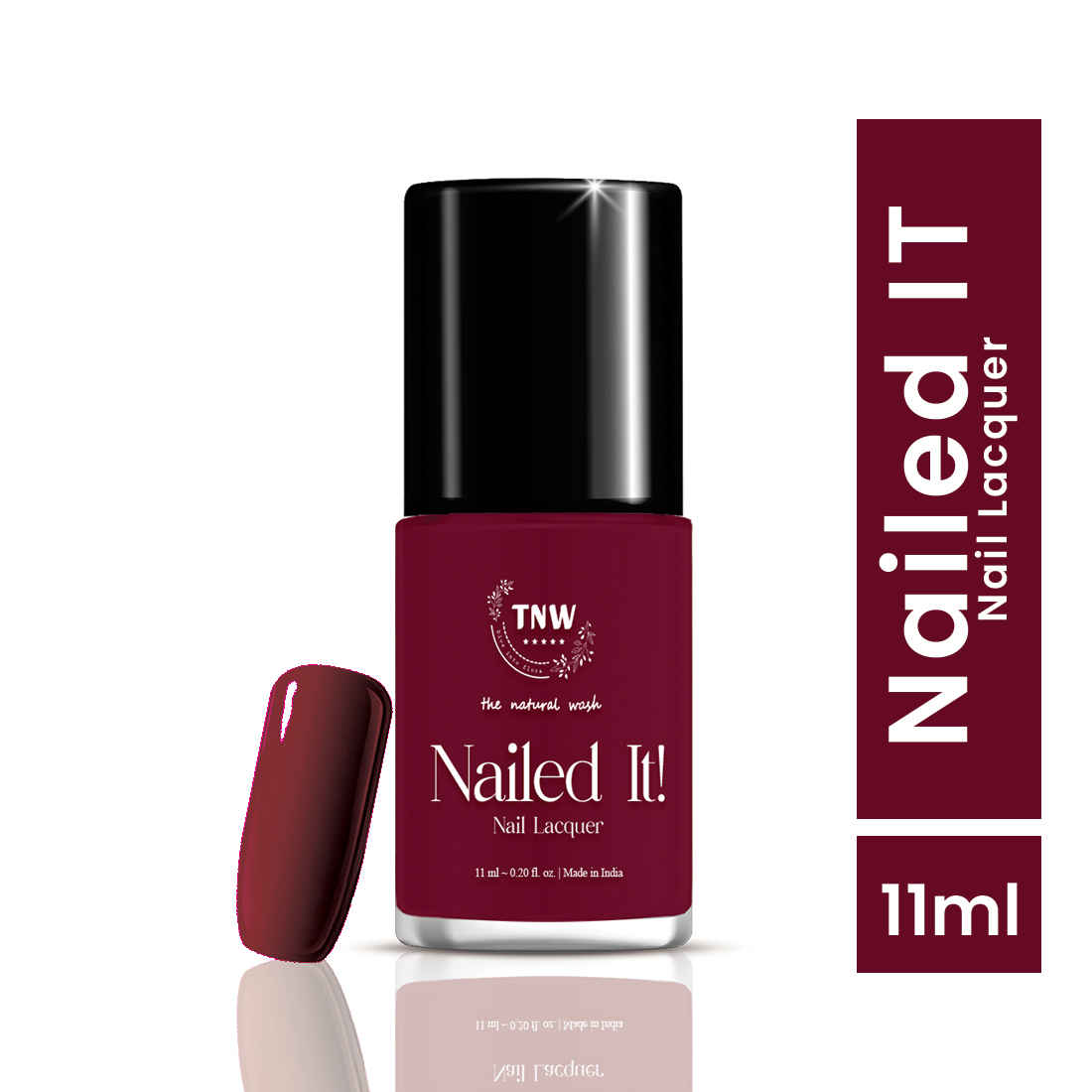Buy TNW The Natural Wash Nailed It! - 09: Cherry Bomb | Nail Polish | Chip Resistant | Pigmented | Long Lasting | Quick Drying | 11 ml - Purplle