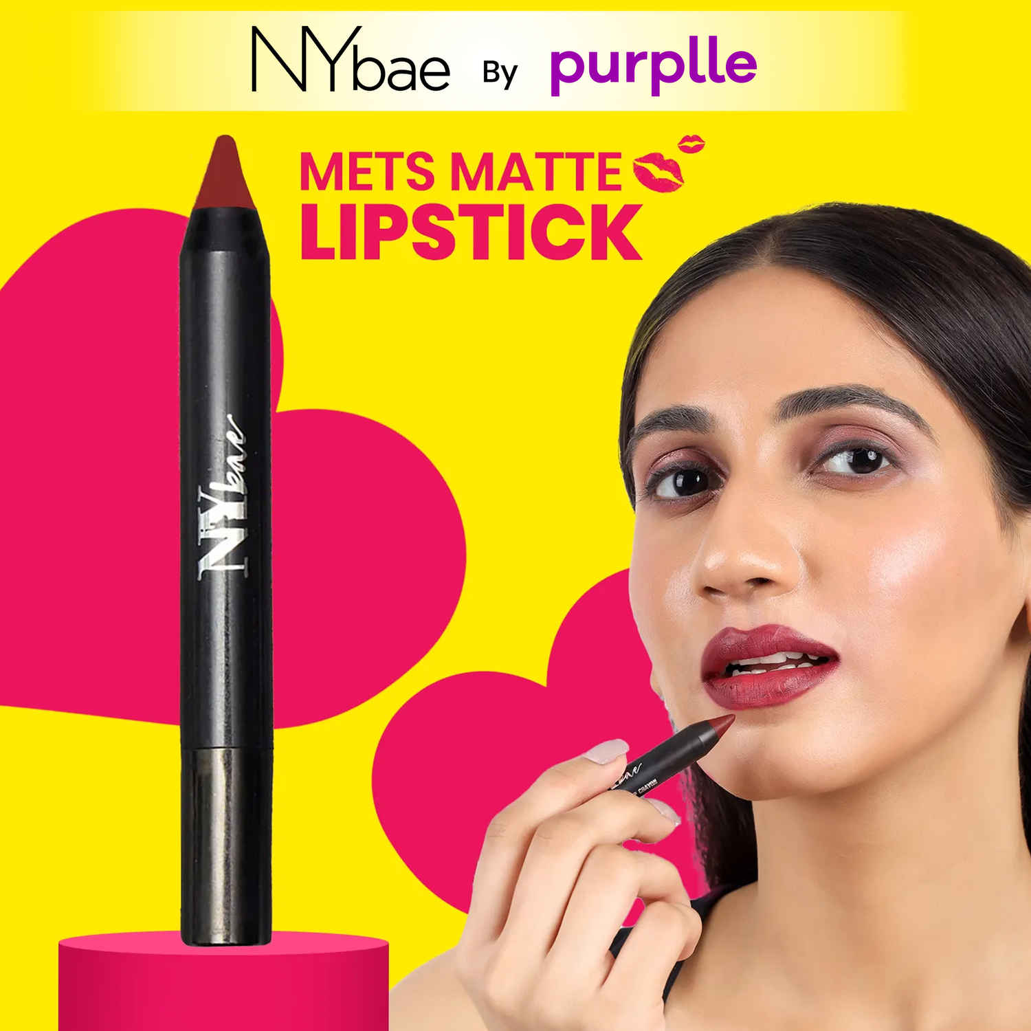 Buy NY Bae Mets Matte Lip Crayon - Worthwine 44 (2.8 gm) | Creamy Matte Finish | Moisturizing | SPF Protection - Purplle