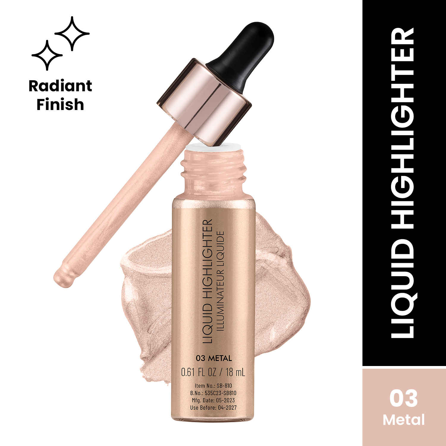 Buy Swiss Beauty Liquid Highlighter Illuminater - Metal (18 ml) - Purplle