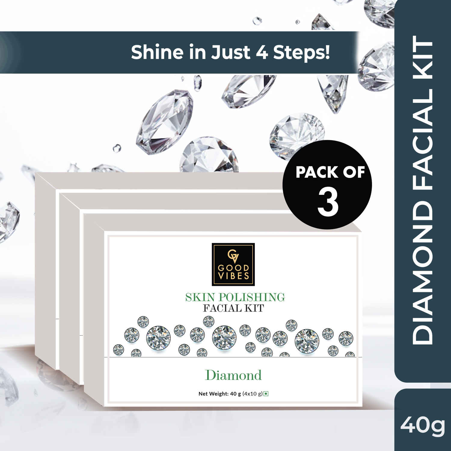 Buy Good Vibes Skin Polishing Diamond Facial Kit (Pack of 3) (40g x 3) - Purplle