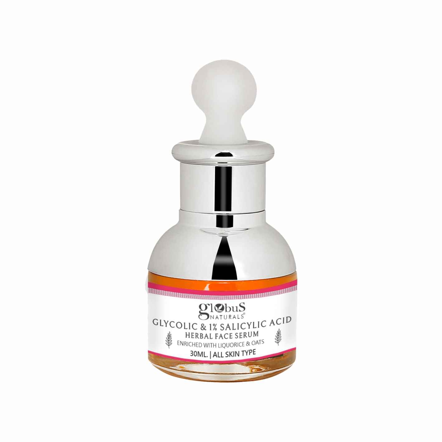 Buy Globus Naturals Glycolic & 1% Salicylic Acid Herbal Face Serum, Enriched With Liquorice & Oats, For All skin , 30 ml - Purplle
