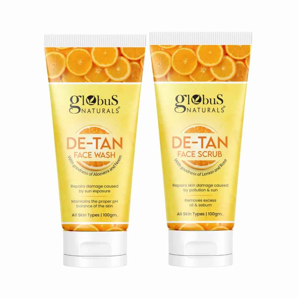 Buy Globus Naturals De Tan Orange  Face Wash, 100 gm Pack of 2 - Purplle