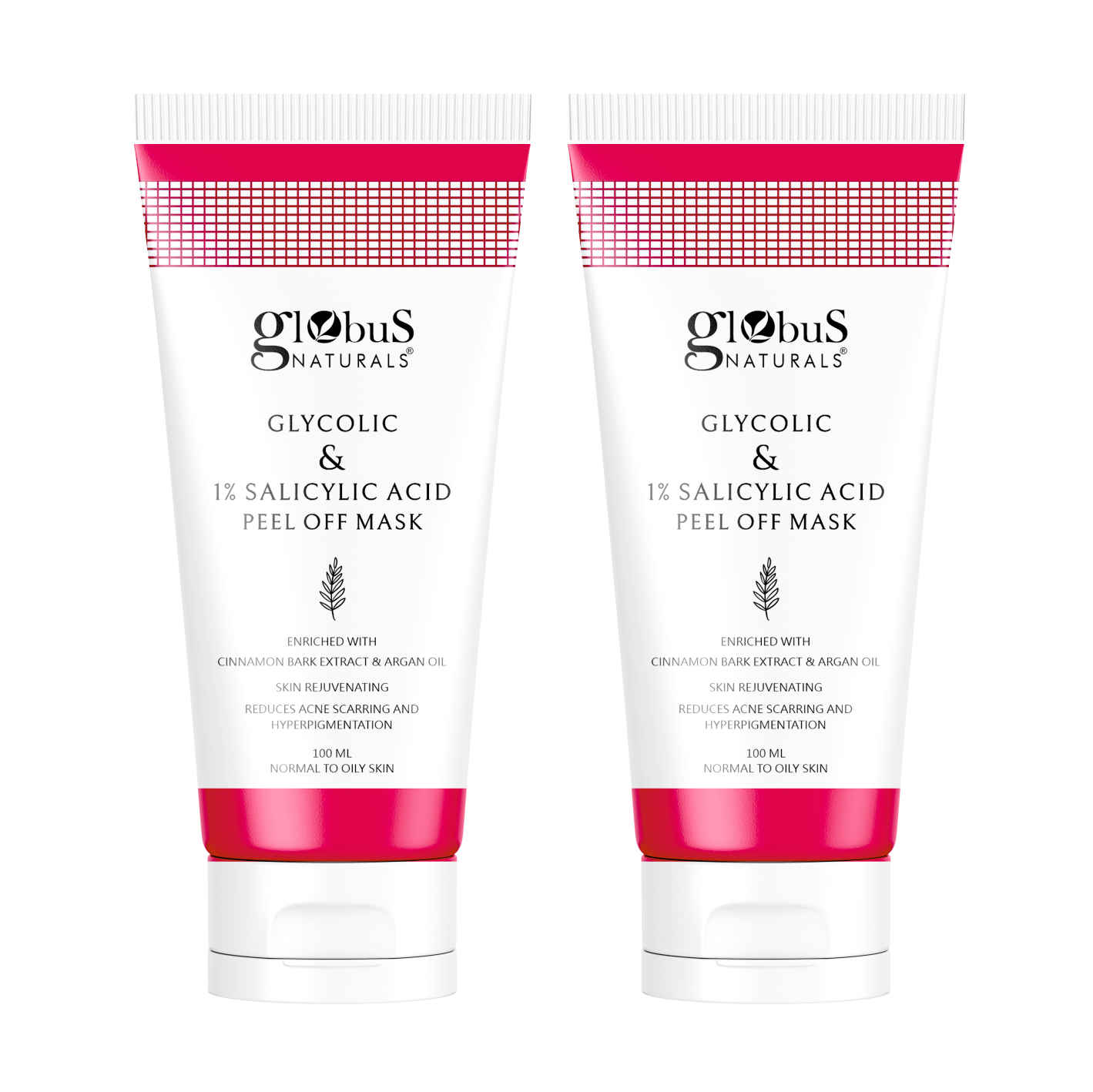 Buy Globus Naturals Glycolic & 1% Salicylic Acid Peel Off Mask Enriched with  Argan Oil , 100 gms (Pack of 2) - Purplle