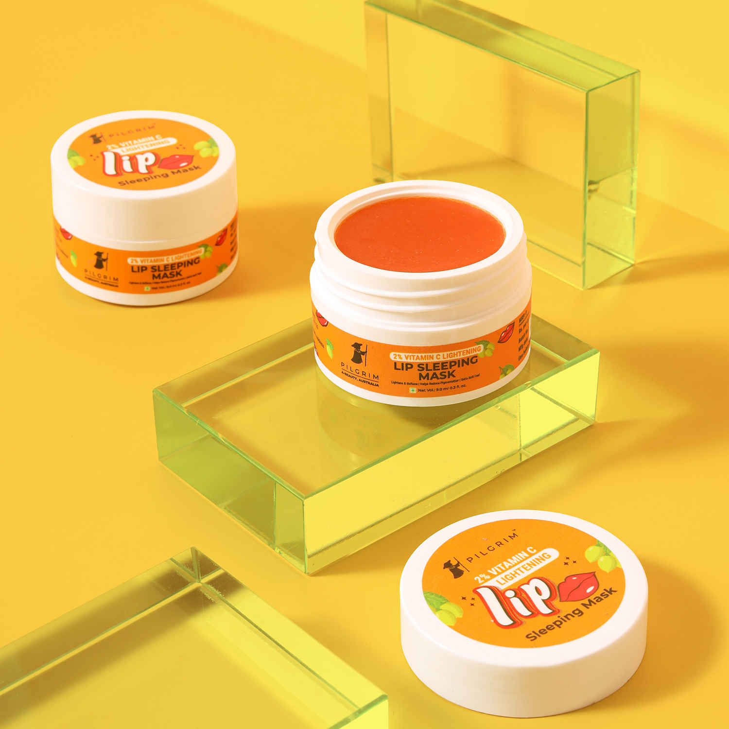 Buy Pilgrim 2% Vitamin C Lightening Lip Sleeping Mask for glowing lips 9 ml - Purplle