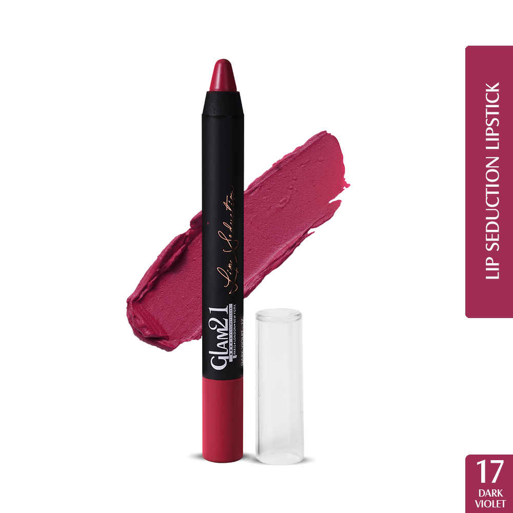 Buy Glam 21 Lip Seduction Non- Transfer Crayon Lipstick| Lightweight & Longlasting|Creamy Matte Formula - 2.8 gm|Dark Violet|17 - Purplle