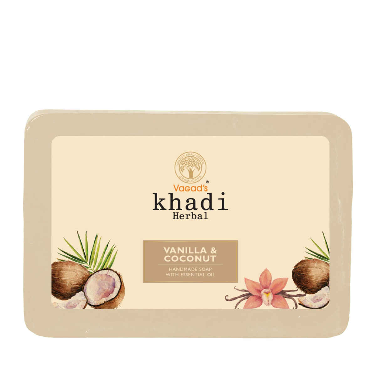 Buy Vagad's Khadi Vanilla & Coconut Soap 125gm | Replenishes dry & dull skin | | Free from Parabens | Silicon Free (Pack of 3) - Purplle