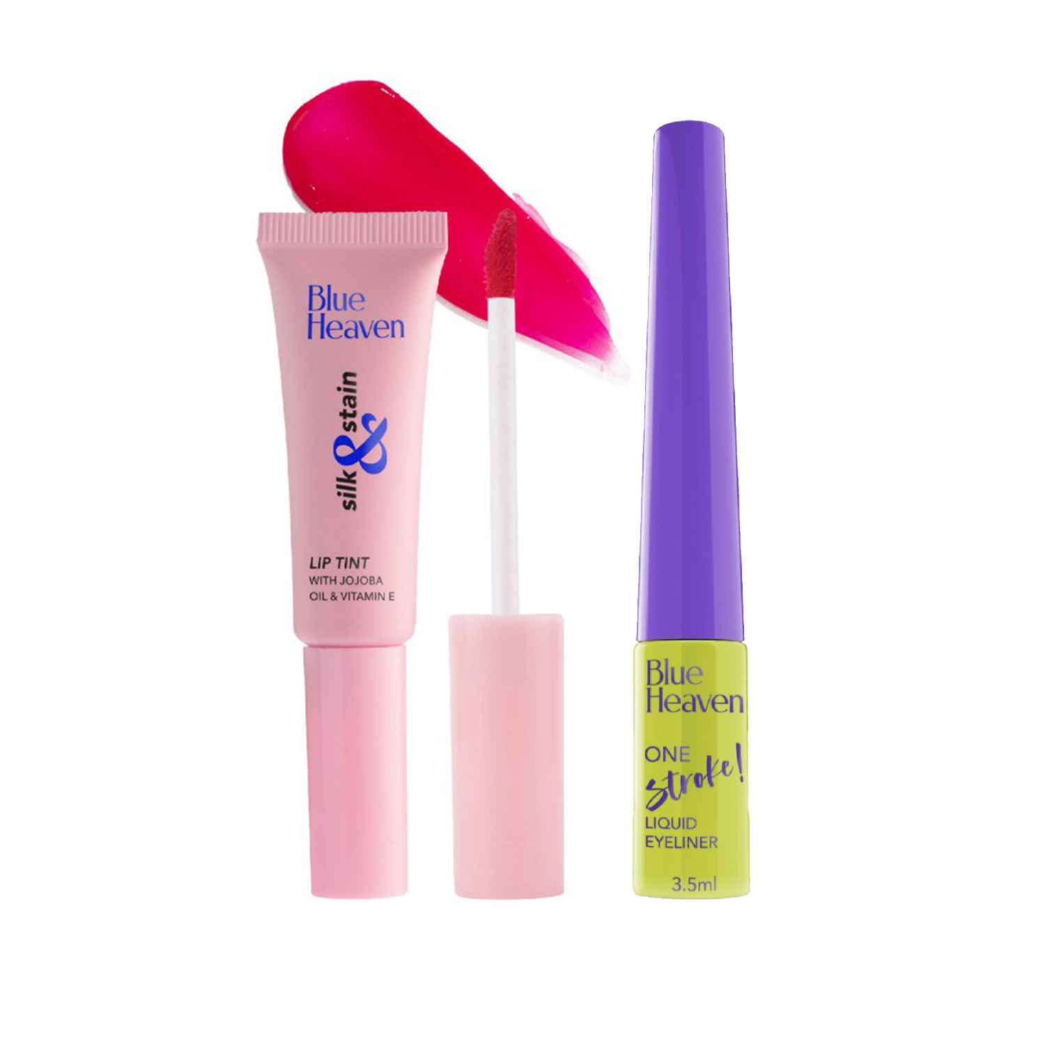 Buy Blue Heaven Lip Tint + Eyeliner Combo - Showgirl Pink | Lip & Cheek Tint, Showgirl Pink | Eyeliner, Black |Pack of 2 - Purplle