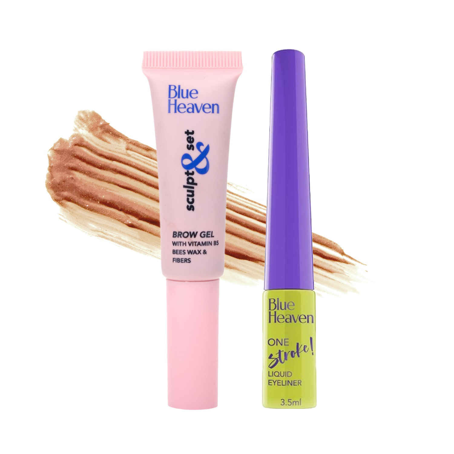 Buy Blue Heaven Stay Defined Eye Kit - Eyebrow Enhancer + Eyeliner, Brown | Eyebrow Enhancer, Brown | Eyeliner, Black | Pack of 2 - Purplle
