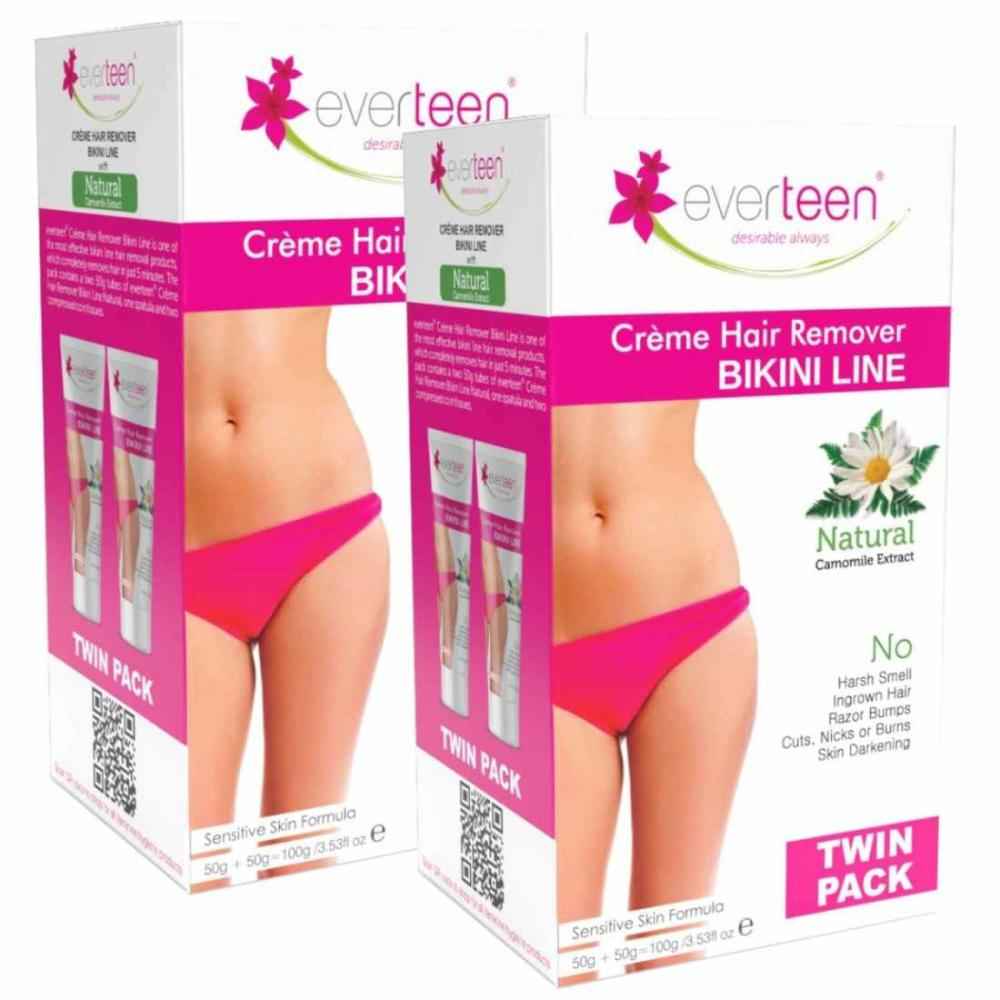 Buy everteen 50 gm+50 gm Natural Bikini Line Hair Remover Cream for Women – 2 Twin Packs - Purplle