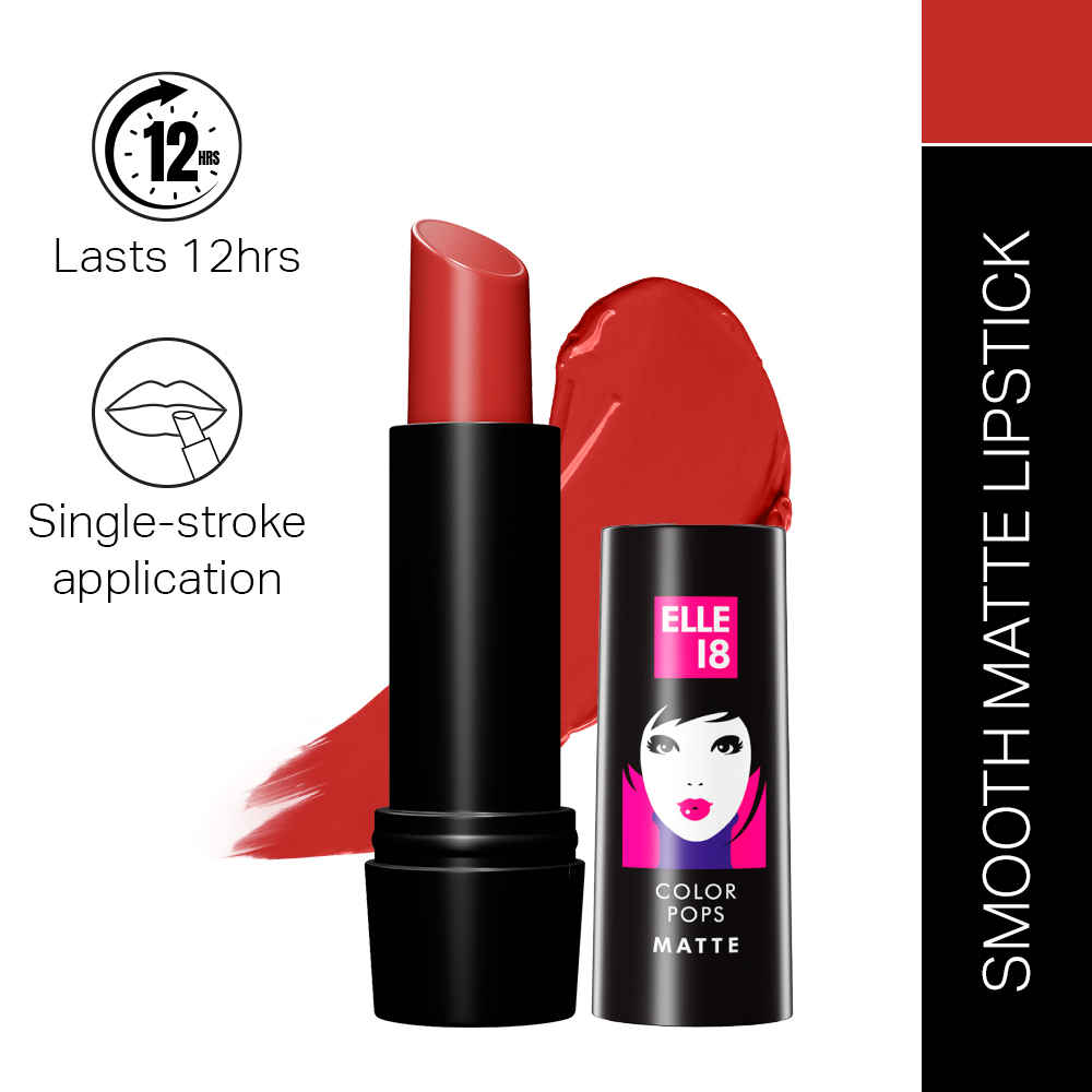Buy Elle18 Color Pop Matte Lip Color, Rockstar Red, 4.3 gm - Purplle