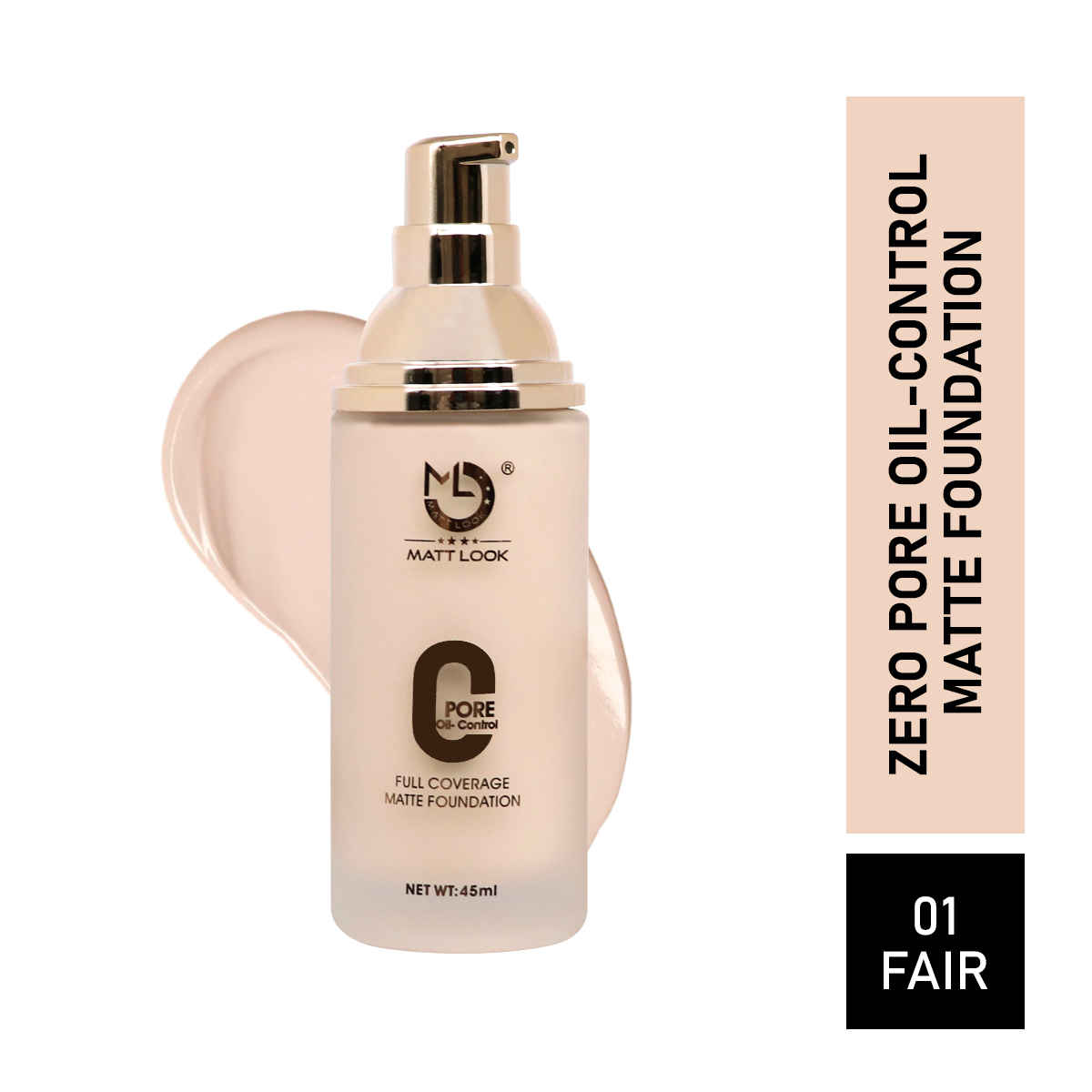 Buy Mattlook Zero Pore Oil Control Full Coverage Matte Foundation, Fair (45 ml) - Purplle