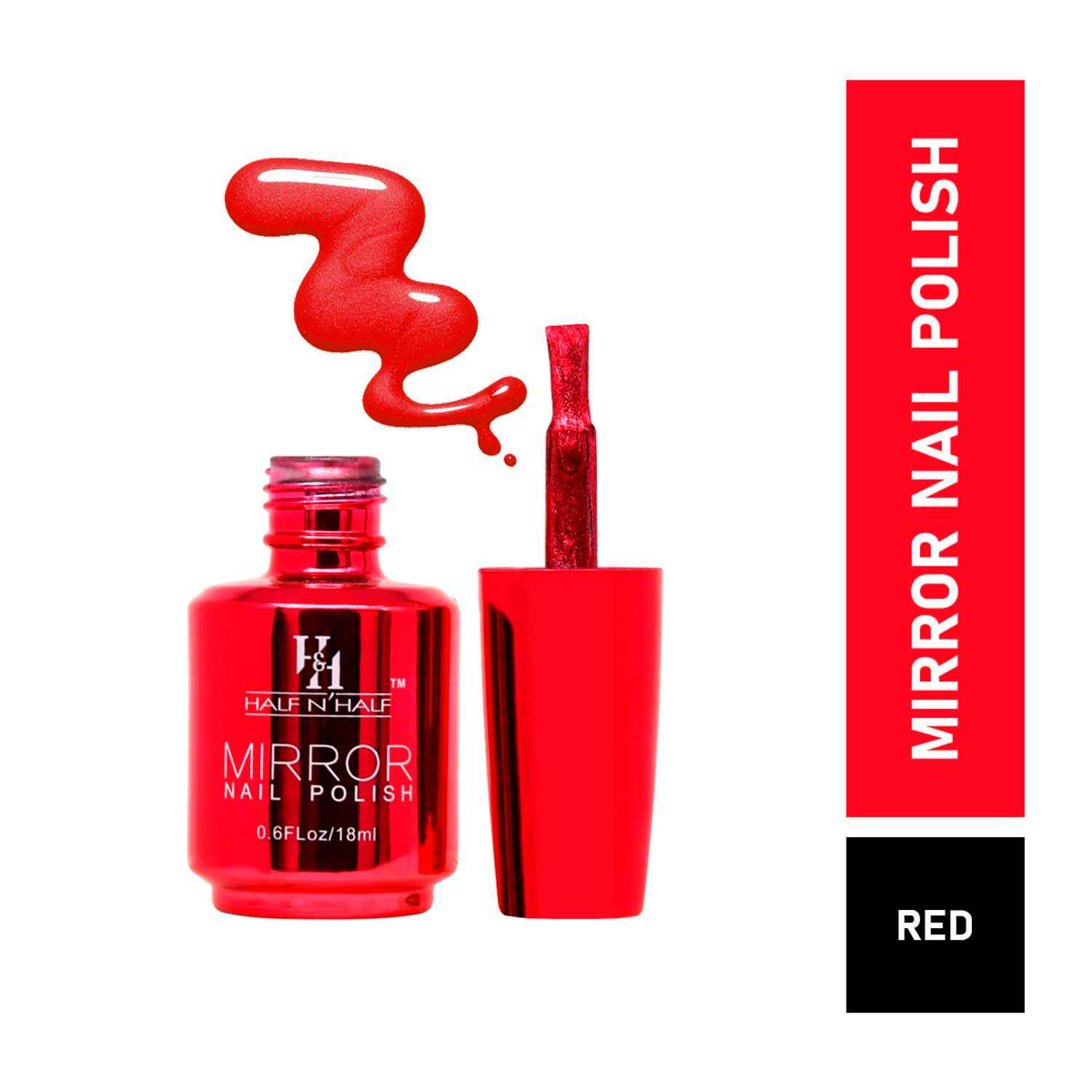Buy Half N Half Mirror Nail Polish, A-Dark Red (18 ml) - Purplle