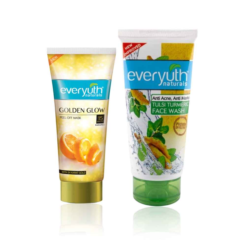 Buy Everyuth Naturals Tulsi Turmeric Face Wash 150 gm + Golden Glow Peel Off Mask 90 gm - Purplle