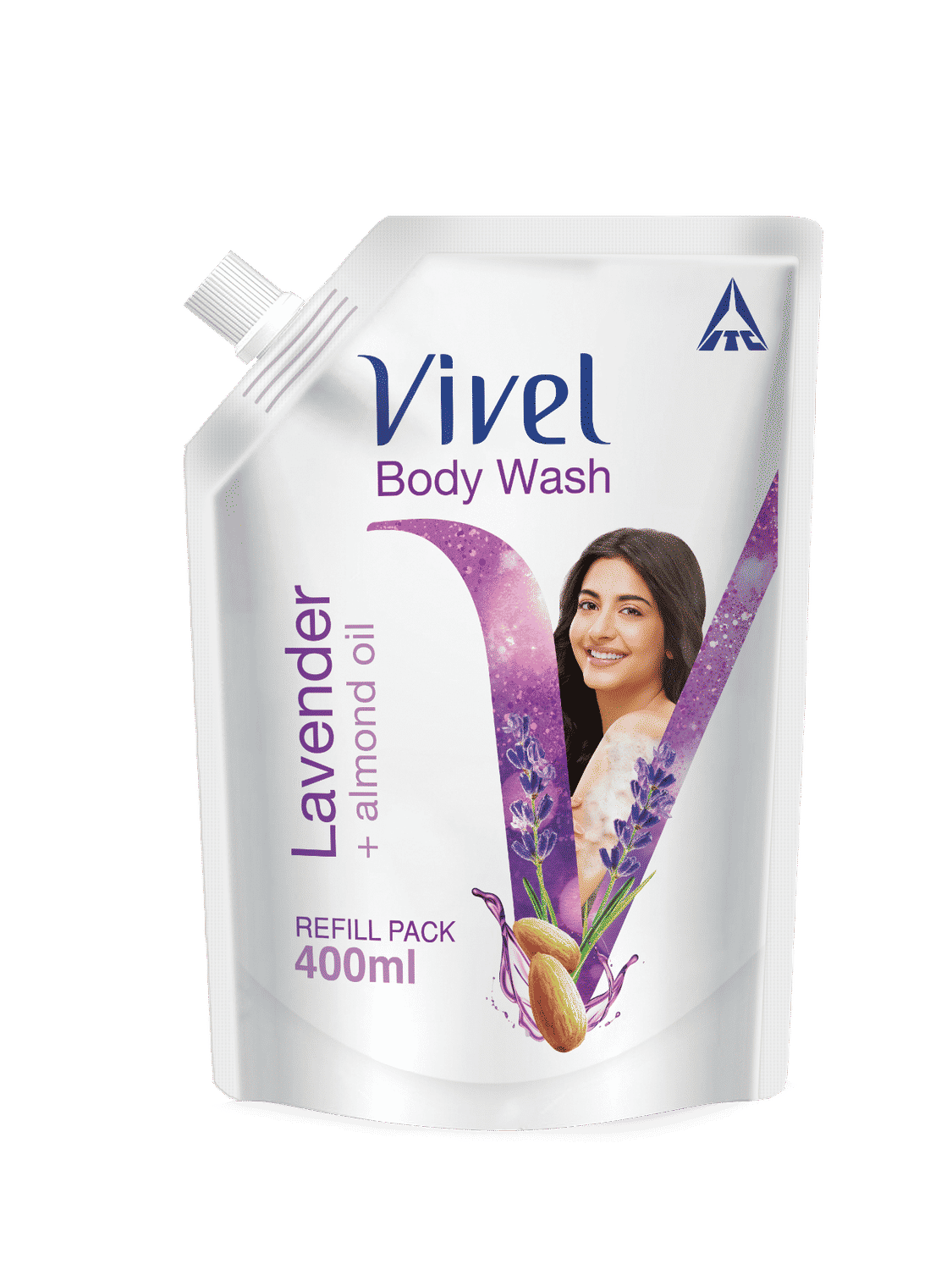 Buy Vivel Body Wash, Lavender & Almond Oil Shower Creme, Liquid Refill Pouch, 400 ml - Purplle