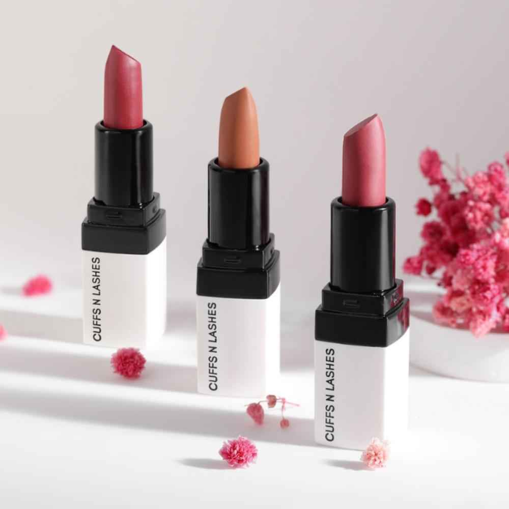 Buy Cuffs N Lashes Doodle Lips Set of 3 Lipsticks I Whimsy Whirl, Nude Scribble, Parchment Pout I Set 4 (6 gm) - Purplle