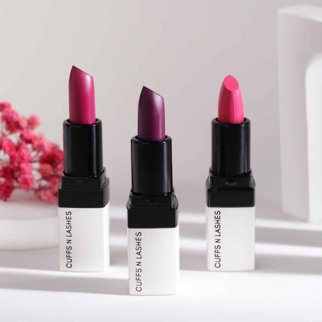 Buy Cuffs N Lashes Doodle Lips Set of 3 Lipsticks I Inked Magenta, Sketchy Pink, Zigzag Plum I Set 6 (6 gm) - Purplle