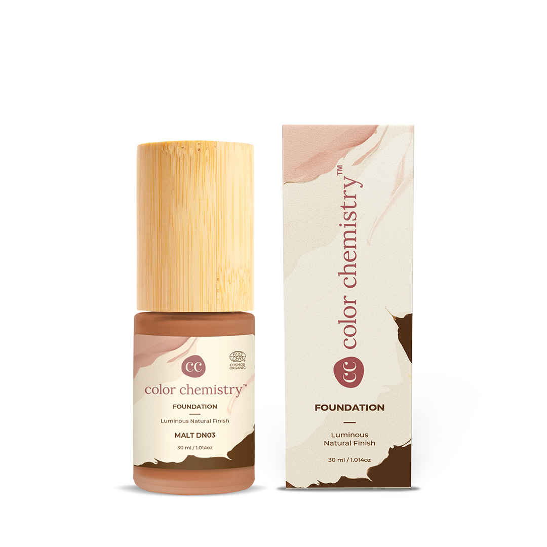 Buy Juicy Chemistry Liquid Foundation, Luminous Natural Finish, Buildable Coverage, Enriched with Rosehip & Green Tea - Certified Organic (30 ml) Malt DN03 - Purplle