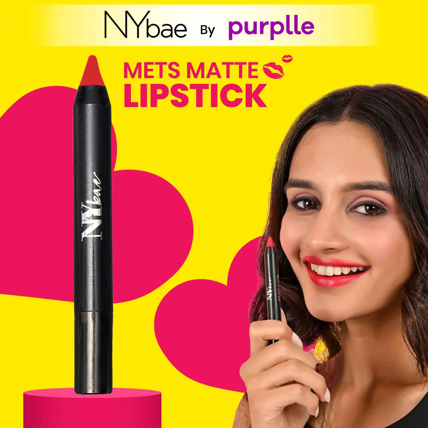 Buy NY Bae Lip Crayon Mets Matte - Queen's Choice 1 (2.8 gm) | Red | Satiny Matte Finish | Enriched with Vitamin E | Rich Colour Payoff | Transfer & Water Resistant | Multipurpose | Vegan | Cruelty & Paraben Free - Purplle