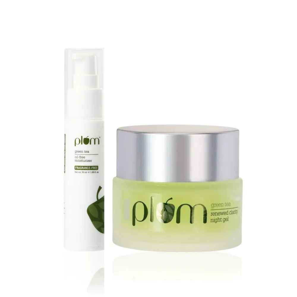 Buy Plum Green Tea - Day & Night Oil-Free Moisturizer Duo | For all-day hydration | Paraben-Free Combo of 2 - Purplle