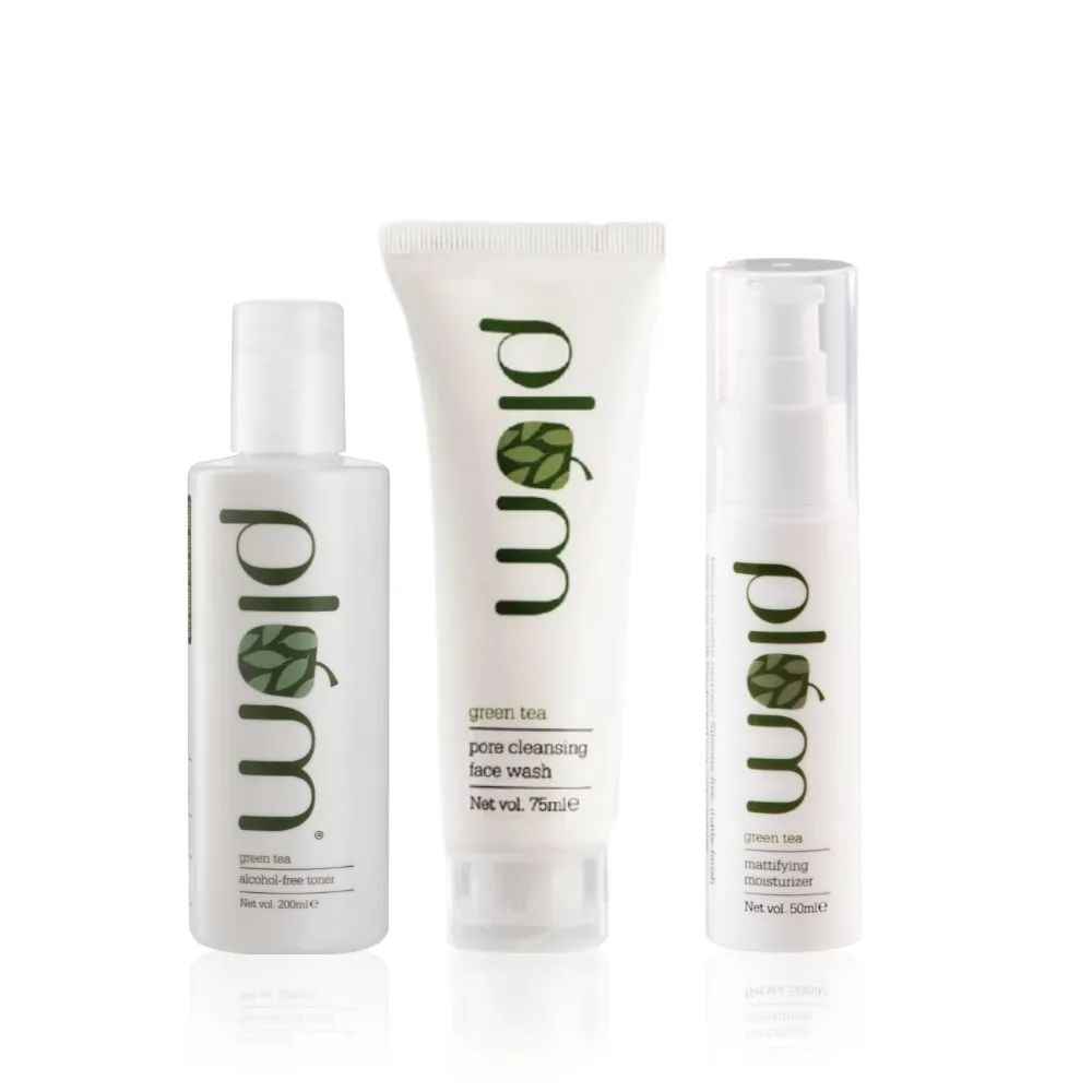 Buy Plum Green Tea Cleanse Tone & Moisturise Kit (Pack of 3) - Purplle