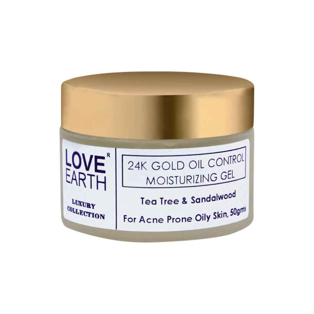 Buy Love Earth 24K Gold Oil Control Moisturizing Gel With Aloe Vera & Sandalwood Extract For Sensitive & Acne-Prone Skin Suitable For All Skin Types 50gm - Purplle
