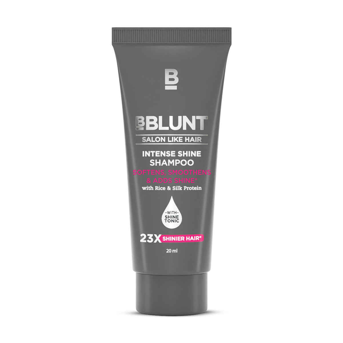 Buy BBLUNT Intense Shine Shampoo with Rice & Silk Protein for 23X* Shinier Hair - 20 ml - Purplle