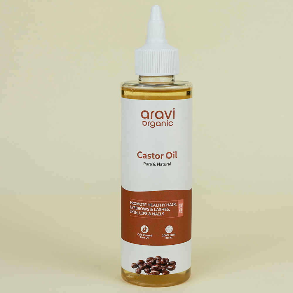 Buy Aravi Organic 100% Pure Cold Pressed Castor Oil | Promotes Healthy Hair Growth & Skin Hydration | Deep Nourishment for Hair & Skin – 200 ml - Purplle