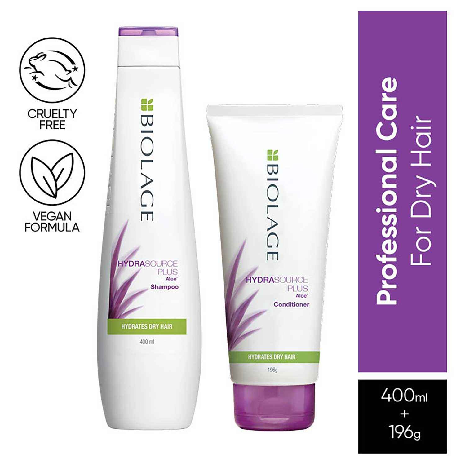 Buy Biolage Ultra Hydrasource Hydrating Shampoo + Hydrasource Conditioner | For Healthy, Long Hair (400 ml + 196 gm) - Purplle