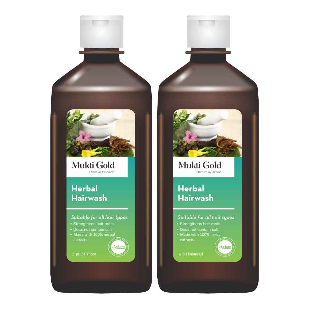 Buy Axiom Mukti Gold Herbal Hairwash 500ml Dispencer (Pack of 2) 1000 g - Purplle