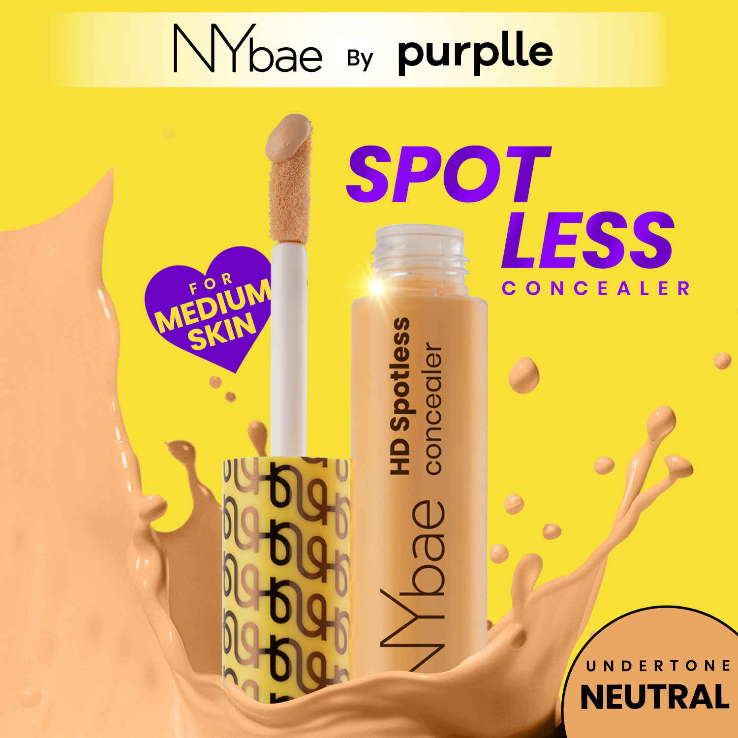 Buy NY Bae HD Spotless Concealer - Nude 05 (11 gm) | Lightweight Foundation | Contour | Glowing Korean Skin | Medium Coverage | Matte Finish - Purplle