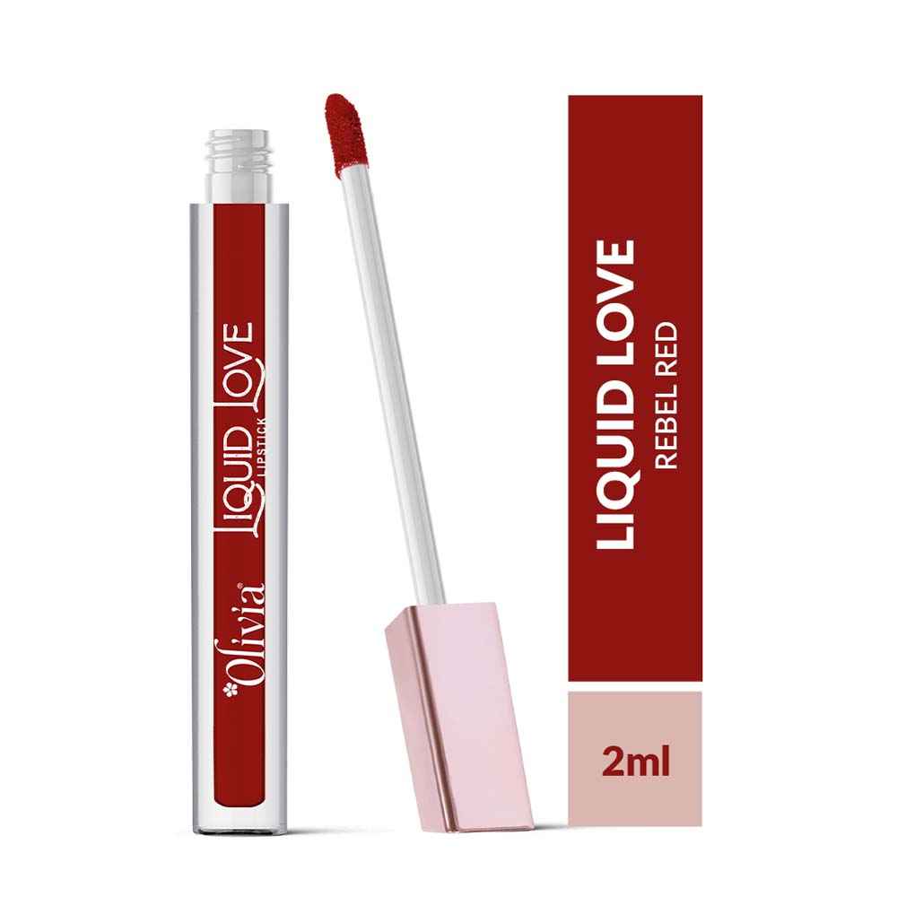 Buy Olivia Liquid Love LipstickRebel Red 5 - 2 ml - Purplle