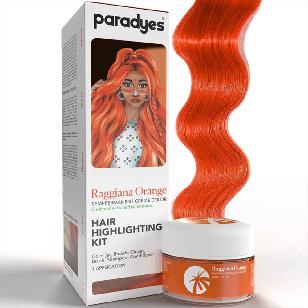Buy Paradyes Ammonia Free Semi-permanent Hair Color Highlighting Kit (Raggiana Orange) - Purplle