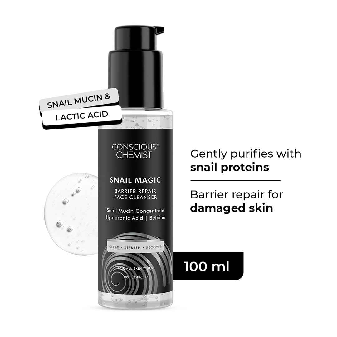 Buy Conscious Chemist Snail Magic Barrier Repair Face Cleanser | 100 ml | Cleanser for Face for Women & Men, Low pH Gel with Korean Snail Mucin Concentrate, Hyaluronic Acid & Betaine, All Skin Types - Snail Magic - Purplle