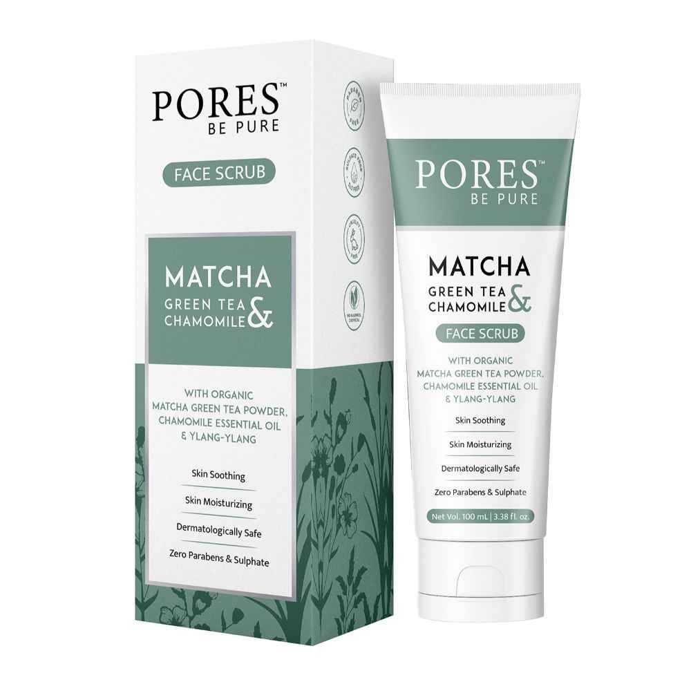 Buy PORES Be Pure Matcha Green Tea Gel Face Scrub | Exfoliate, Remove Impurities & Detox Skin | Gentle Exfoliation For Men and Women - 100 Ml - Purplle