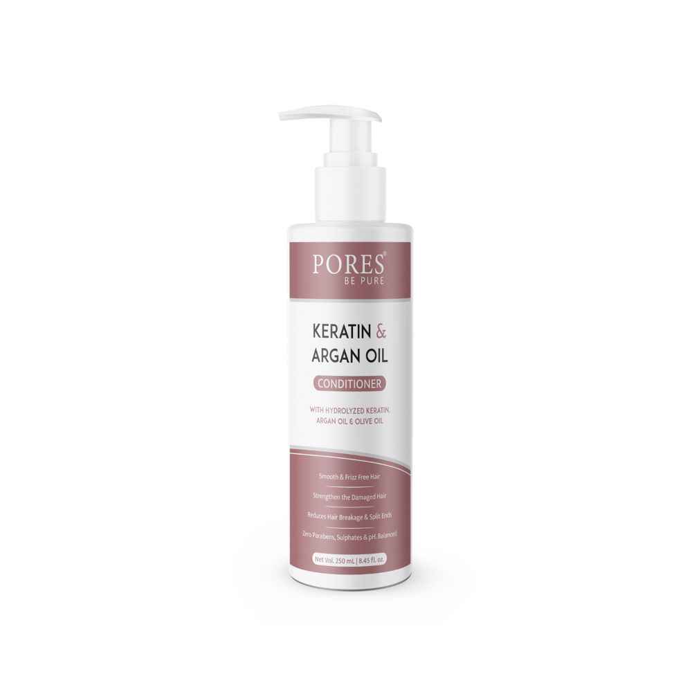 Buy PORES Be Pure Keratin Hair Conditioner with Argan Oil & Olive Oil for Dry, Frizzy & Tangle Free Hairs | Soft, Smooth & Shiny Deep Conditioner for Women & Men - 250 Ml - Purplle