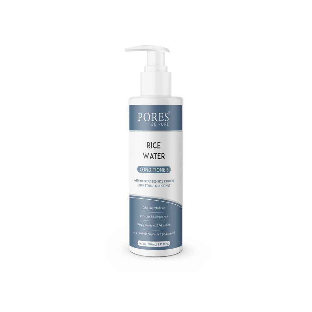 Buy PORES Be Pure Rice Water Conditioner with Rice Protein, Corn Starch & Coconut for Deep Nourishment, Frizzy & Tangle Free Hairs | Soft, Smooth & Shiny Hair Deep Conditioner for Women & Men - 250 Ml - Purplle