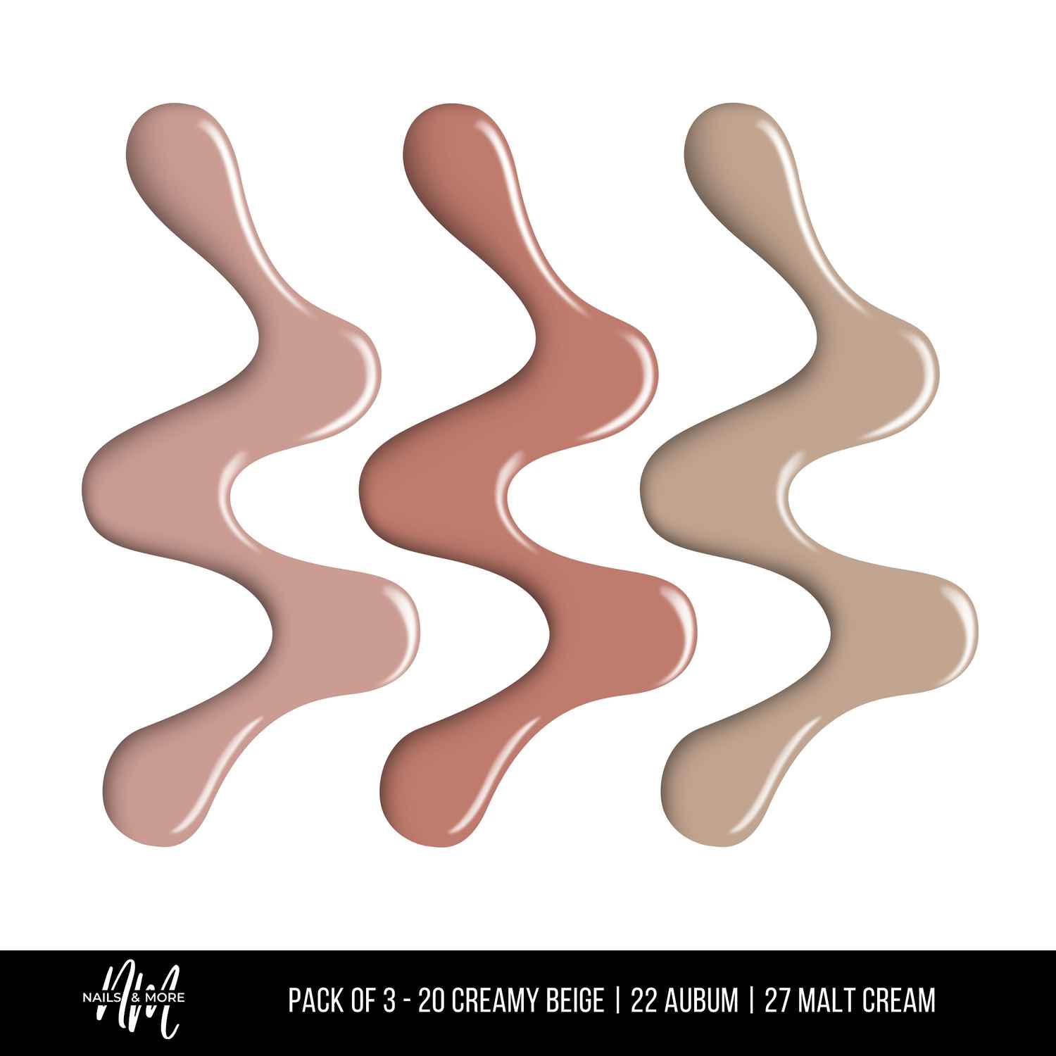 Buy Nails&More Enhance Your Style with Long Lasting in Creamy Beige - Aubum - Malt Cream Set of 3 - Purplle