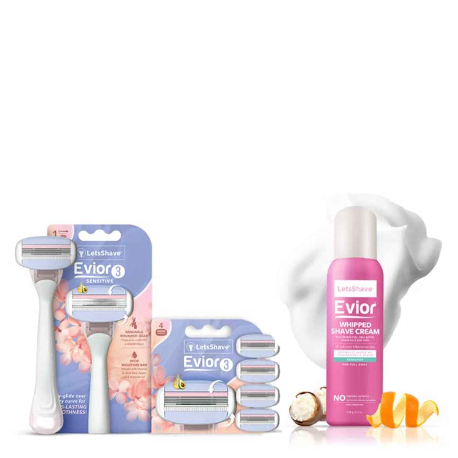 Buy LetsShave Evior 3 Sensitive Value Kit - Combo of 3 - Purplle