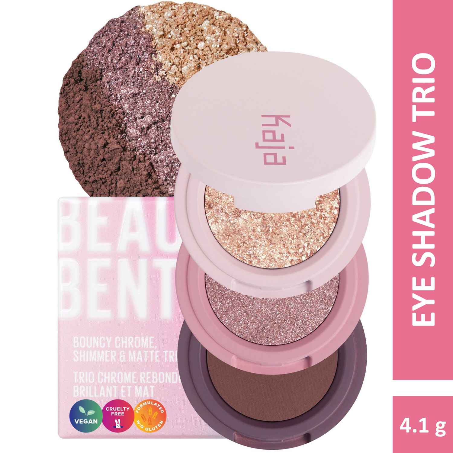 Buy KAJA Beauty Bento Collection| Bouncy Shimmer Eyeshadow Trio | 17 MAUVE BOUQUET 41.gm | Cruelty free, K-Beauty Mini Palettes - Purplle