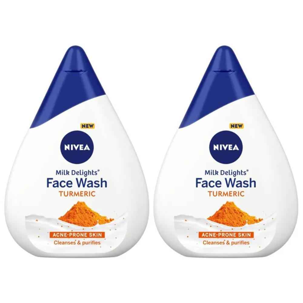 Buy NIVEA Milk Delights Face Wash TURMERIC for Acne-Prone Skin (50 ml) Pack of 2 - Purplle