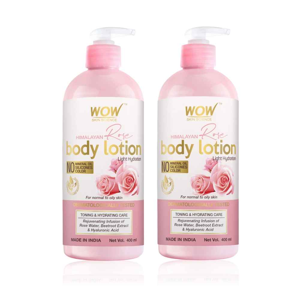 Buy WOW Skin Science Himalayan Rose Body Lotion For Light Hydration - Normal To Oily Skin - with Rose Water, Beetroot Extract - 400mL (Pack of 2) - Purplle