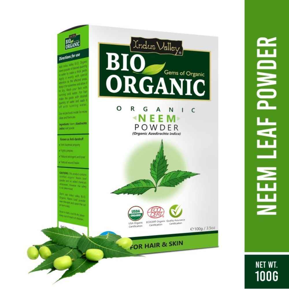 Buy Indus Valley Bio Organic Natural Neem Powder, Chemical Free Hair Cleanser For Healthy Hair (100 gm) - Purplle