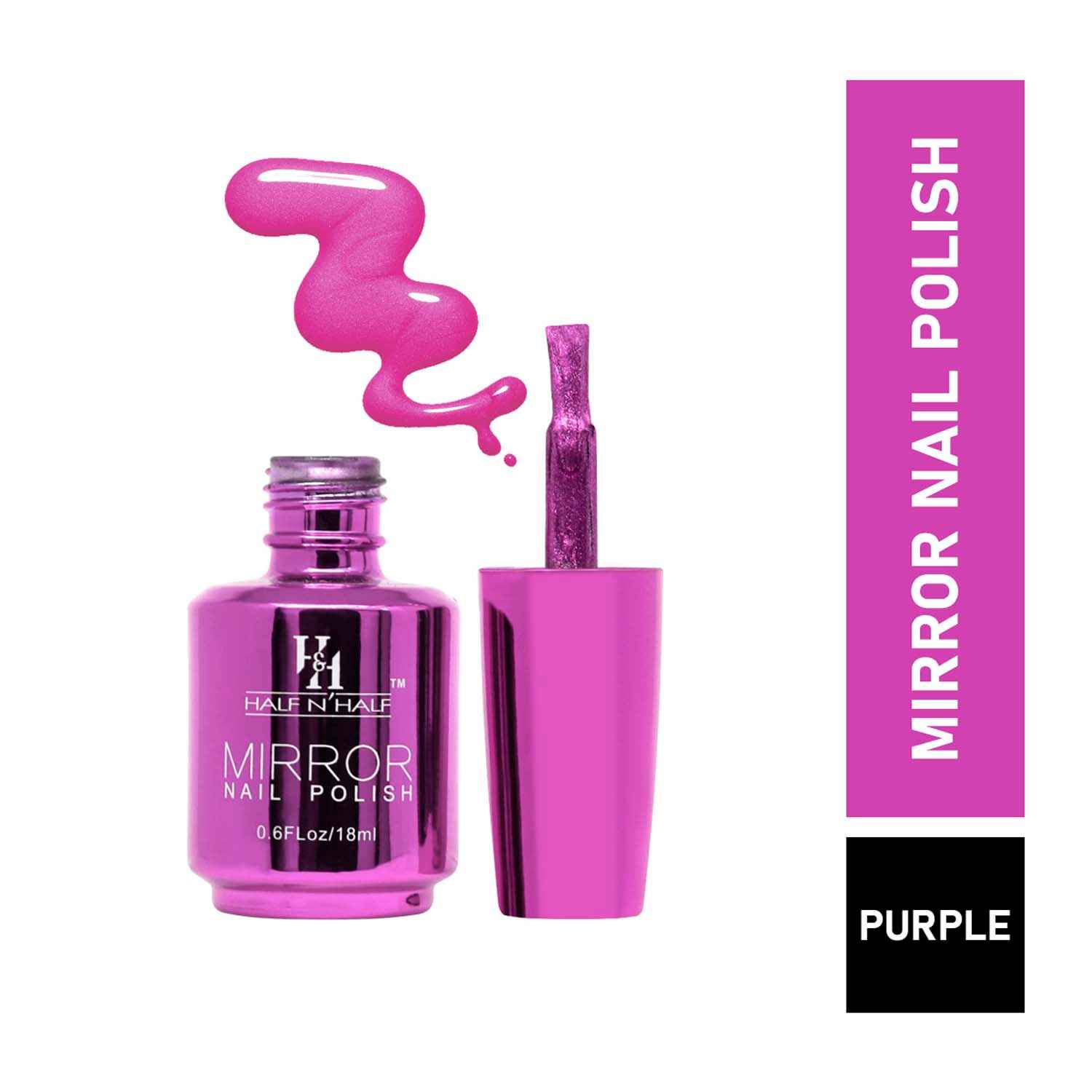 Buy Half N Half Mirror Nail Polish, A-Purple (18 ml) - Purplle